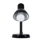 GloboStar® STUDENT BLACK 01530 Μοντέρνο Επιτραπέζιο Φωτιστικό Γραφείου Μονόφωτο 1 x E27 Μαύρο με Λευκό Μεταλλικό με Διακόπτη ΟN/OFF Καμπάνα Φ12 x Υ32cm