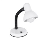 GloboStar® STUDENT WHITE 01531 Μοντέρνο Επιτραπέζιο Φωτιστικό Γραφείου Μονόφωτο 1 x E27 Λευκό Μεταλλικό με Διακόπτη ΟN/OFF Καμπάνα Φ12 x Υ32cm