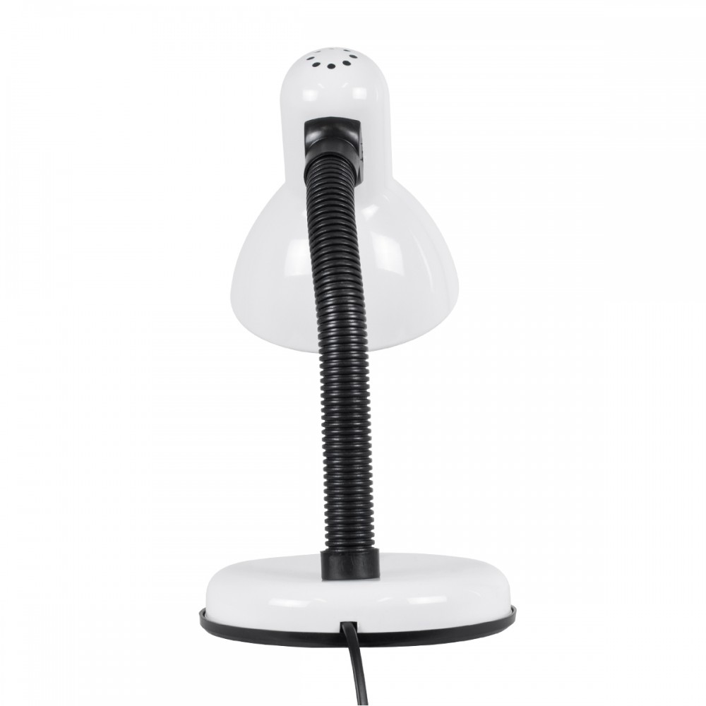 GloboStar® STUDENT WHITE 01531 Μοντέρνο Επιτραπέζιο Φωτιστικό Γραφείου Μονόφωτο 1 x E27 Λευκό Μεταλλικό με Διακόπτη ΟN/OFF Καμπάνα Φ12 x Υ32cm