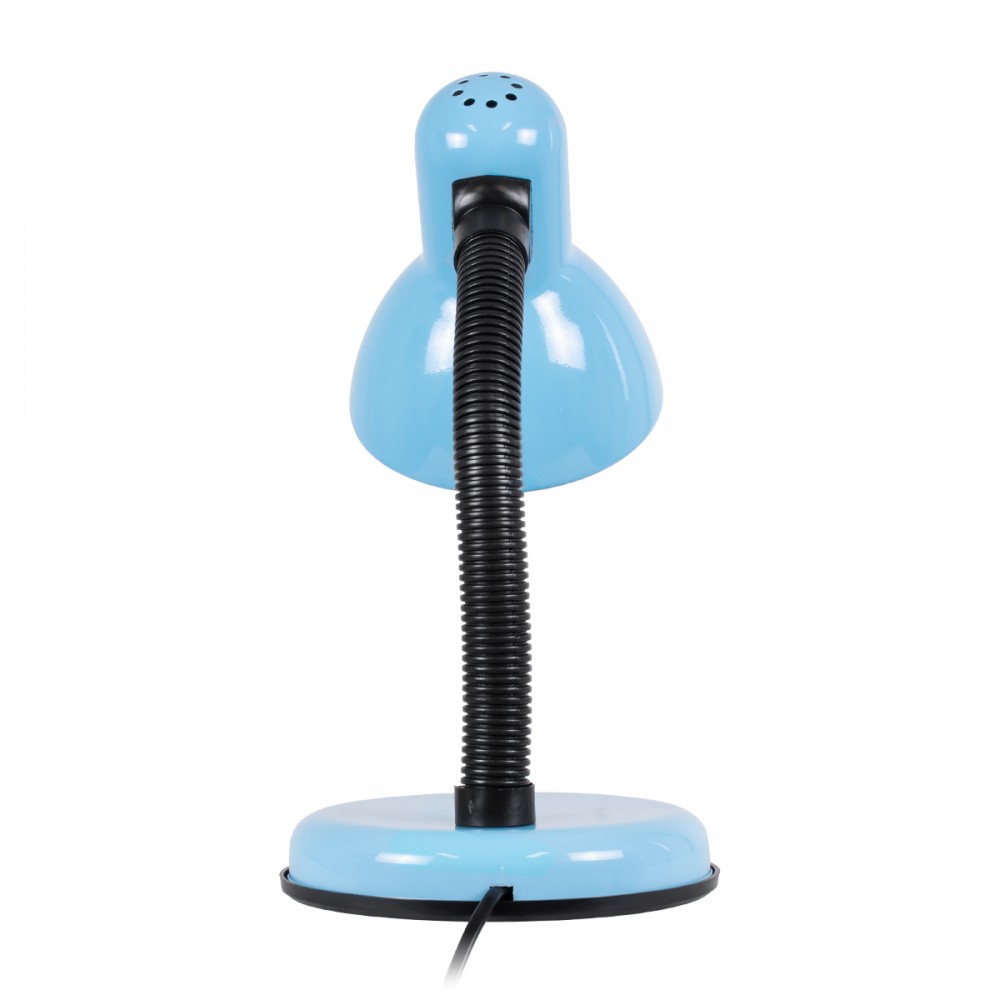 GloboStar® STUDENT BLUE 01532 Μοντέρνο Επιτραπέζιο Φωτιστικό Γραφείου Μονόφωτο 1 x E27 Θαλασσί με Λευκό Μεταλλικό με Διακόπτη ΟN/OFF Καμπάνα Φ12 x Υ32cm