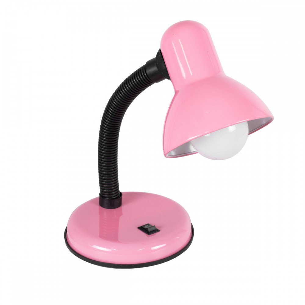 GLOBOSTAR® STUDENT 01534 Μοντέρνο Επιτραπέζιο Φωτιστικό Πορτατίφ με Ντουί 1 x E27 AC 220-240V IP20 - Ροζ - Μ12 x Π12 x Υ32cm