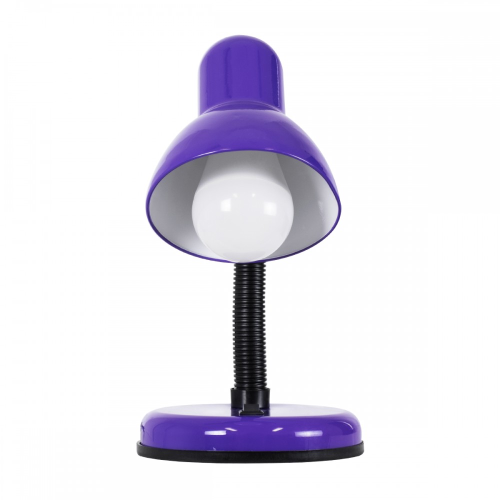 GloboStar® STUDENT PURPLE 01537 Μοντέρνο Επιτραπέζιο Φωτιστικό Γραφείου Μονόφωτο 1 x E27 Μωβ με Λευκό Μεταλλικό με Διακόπτη ΟN/OFF Καμπάνα Φ12 x Υ32cm