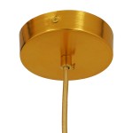 GloboStar® HUDSON 01554 Μοντέρνο Κρεμαστό Φωτιστικό Οροφής Μονόφωτο 1 x E27 Λευκό με Χρυσό Φ20 x Υ25cm