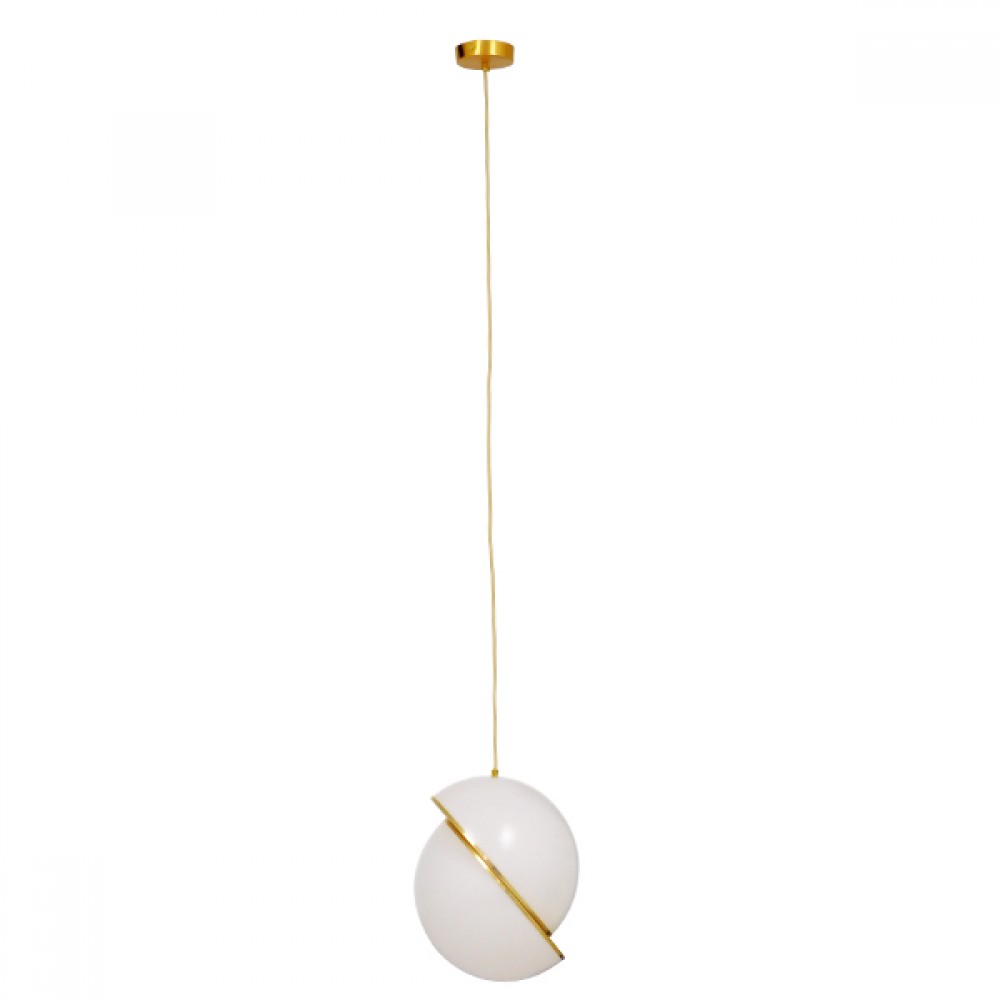 GLOBOSTAR® HUDSON 01555 Μοντέρνο Κρεμαστό Φωτιστικό Οροφής με Ντουί 1 x E27 AC 220-240V IP20 - Λευκό & Χρυσό - Μ30 x Π30 x Υ34cm