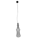 GloboStar® LILY 01559 Vintage Industrial Κρεμαστό Φωτιστικό Οροφής Μονόφωτο Μαύρο Μεταλλικό Πλέγμα και Υφασμάτινο Εσωτερικό Καπέλο Φ18 x Υ65cm
