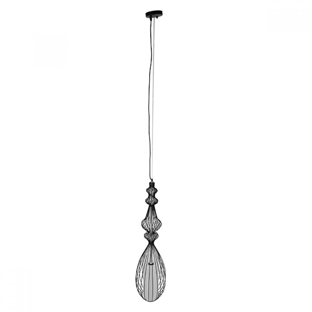 GLOBOSTAR® LILY 01561 Vintage Κρεμαστό Φωτιστικό Οροφής με Ντουί 1 x E27 AC 220-240V IP20 - Μαύρο & Λευκό - Μ90 x Π90 x Υ20cm