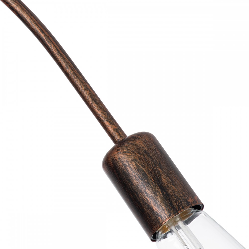 GloboStar® QUARZO 01564 Μοντέρνο Industrial Φωτιστικό Οροφής Πολύφωτο 5 x E27 Καφέ Σκουριά Μεταλλικό Πλέγμα Φ76 x Y38cm