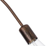 GloboStar® QUARZO 01564 Μοντέρνο Industrial Φωτιστικό Οροφής Πολύφωτο 5 x E27 Καφέ Σκουριά Μεταλλικό Πλέγμα Φ76 x Y38cm