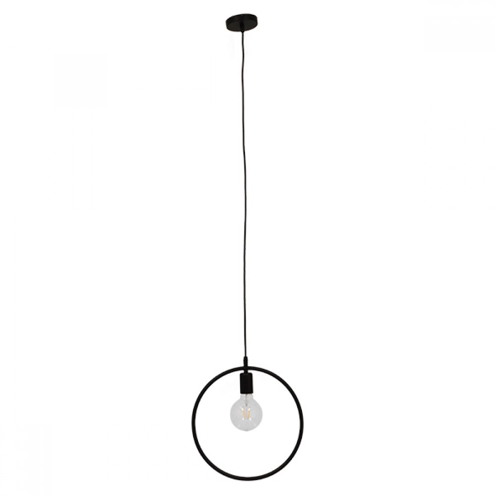 GLOBOSTAR® OMICRON 01578 Μοντέρνο Κρεμαστό Φωτιστικό Οροφής με Ντουί 1 x E27 AC 220-240V IP20 - Μαύρο - Μ33 x Π4 x Υ33cm