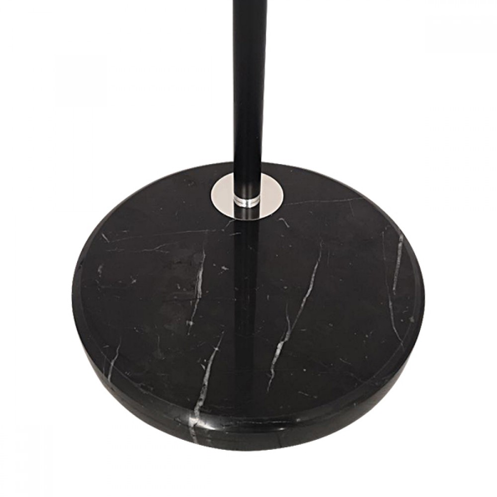 GloboStar® IMPERIAL 01587 Μοντέρνο Φωτιστικό Δαπέδου Μονόφωτο 1 x E27 Μαύρο Μεταλλικό Καμπάνα με Μαύρο Ύφασμα D34 x H172cm