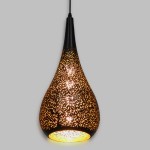 GloboStar® JANIS 01589 Μοντέρνο Κρεμαστό Φωτιστικό Οροφής Μονόφωτο 1 x E27 Μαύρο με Χρυσό Μεταλλικό Καμπάνα Φ20 x Υ46cm