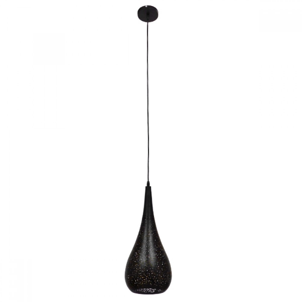 GloboStar® JANIS 01589 Μοντέρνο Κρεμαστό Φωτιστικό Οροφής Μονόφωτο 1 x E27 Μαύρο με Χρυσό Μεταλλικό Καμπάνα Φ20 x Υ46cm