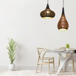 GloboStar® JANIS 01589 Μοντέρνο Κρεμαστό Φωτιστικό Οροφής Μονόφωτο 1 x E27 Μαύρο με Χρυσό Μεταλλικό Καμπάνα Φ20 x Υ46cm