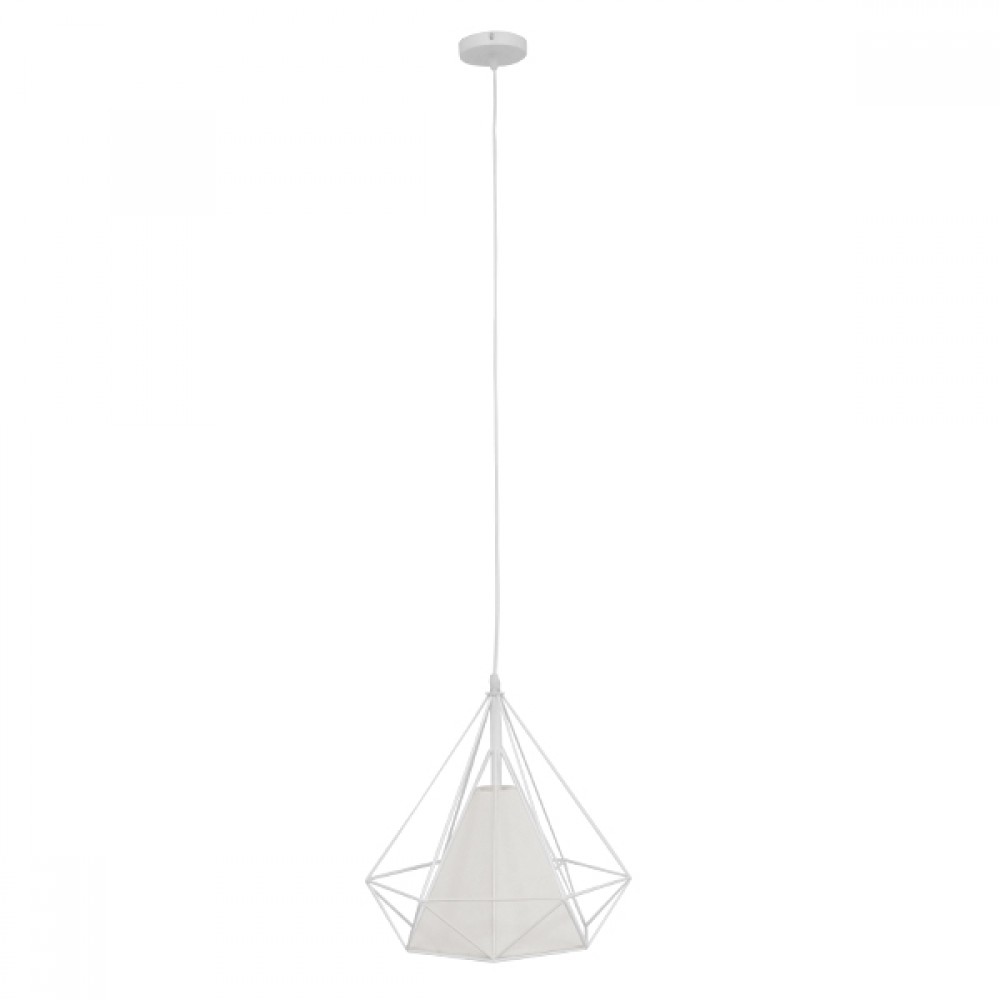 GLOBOSTAR® KAIRI 01619 Μοντέρνο Κρεμαστό Φωτιστικό Οροφής με Ντουί 1 x E27 AC 220-240V IP20 - Λευκό - Μ38 x Π38 x Υ39cm