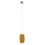 GloboStar® SAO PAULO 01631 Vintage Κρεμαστό Φωτιστικό Οροφής Μονόφωτο 1 x E27 Καφέ Ξύλινο Rattan Φ15 x Υ25cm