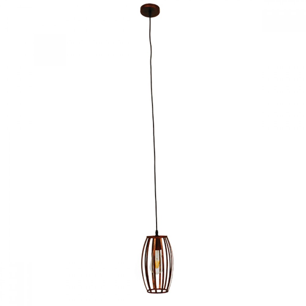 GloboStar® ZEBRA 01639 Vintage Κρεμαστό Φωτιστικό Πλέγμα Μονόφωτο 1 x E27 IP20 Χάλκινο Μέταλλο - Μ15 x 15 x Y15cm