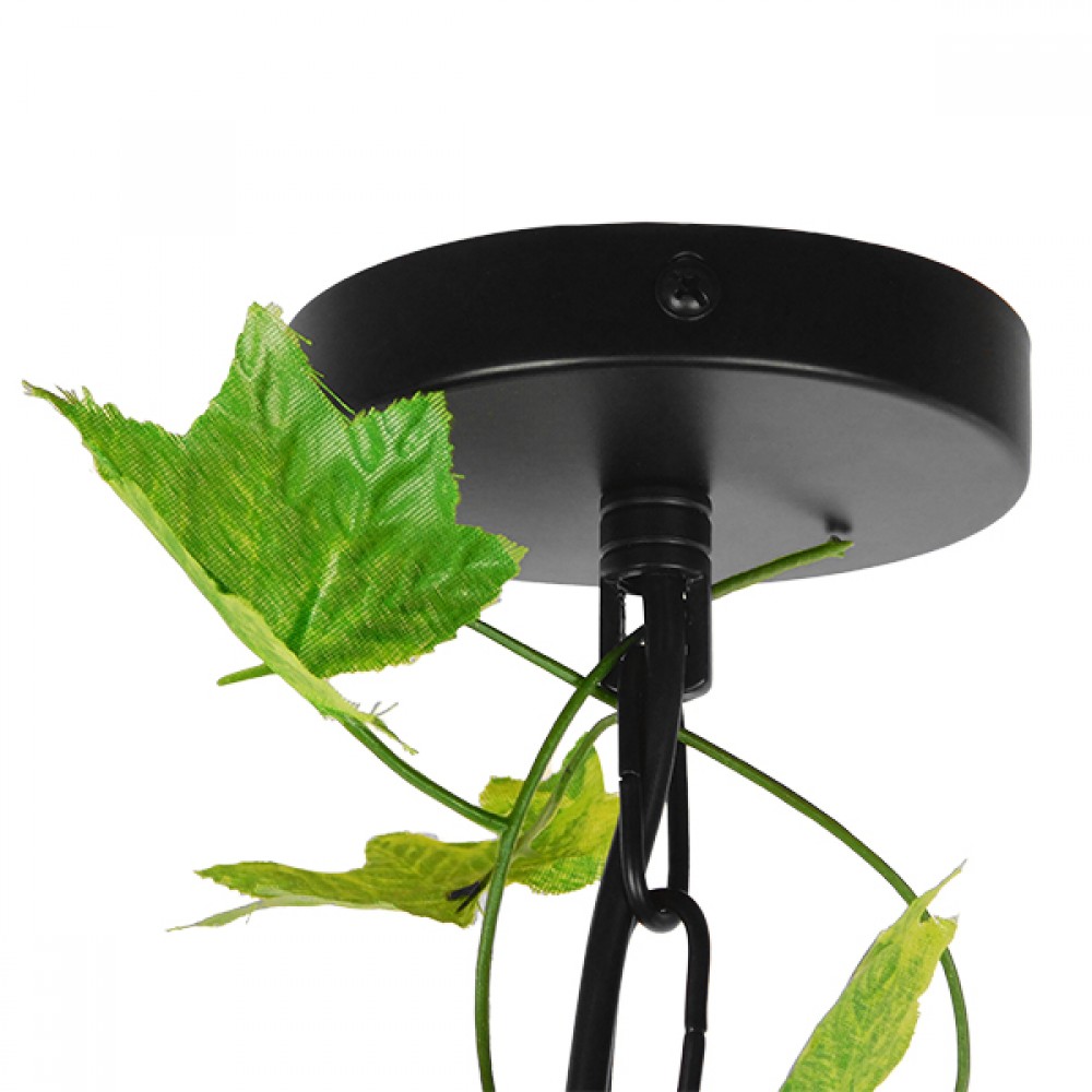 GloboStar® NEST 01640 Vintage Industrial Κρεμαστό Φωτιστικό Οροφής Μονόφωτο 1 x E27 Μαύρο Μεταλλικό Πλέγμα Μ48.5 x Π37.5 x Y42cm