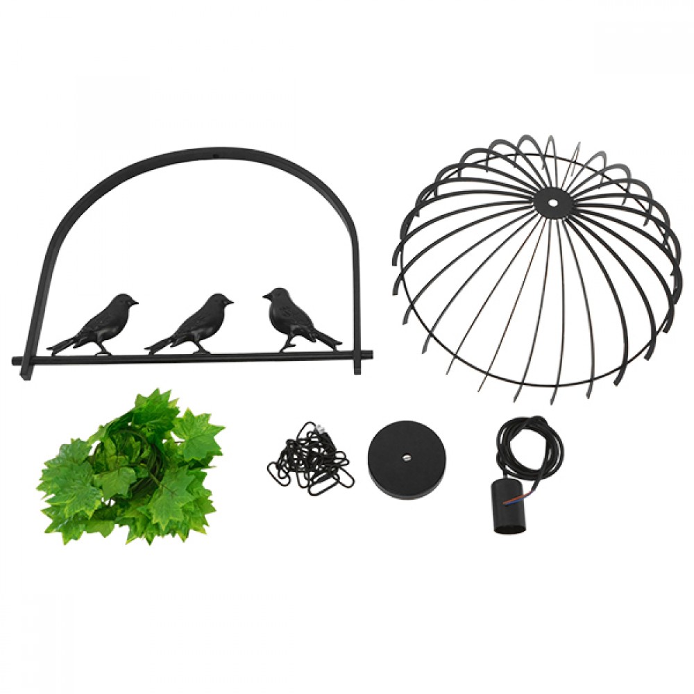 GloboStar® NEST 01640 Vintage Industrial Κρεμαστό Φωτιστικό Οροφής Μονόφωτο 1 x E27 Μαύρο Μεταλλικό Πλέγμα Μ48.5 x Π37.5 x Y42cm