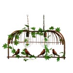 GloboStar® NEST 01645 Vintage Industrial Κρεμαστό Φωτιστικό Οροφής Δίφωτο 2 x E27 Καφέ Σκουριά Μεταλλικό Πλέγμα Μ73.6 x Π37.5 x Y38.5cm