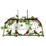 GloboStar® NEST 01645 Vintage Industrial Κρεμαστό Φωτιστικό Οροφής Δίφωτο 2 x E27 Καφέ Σκουριά Μεταλλικό Πλέγμα Μ73.6 x Π37.5 x Y38.5cm