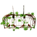 GloboStar® NEST 01645 Vintage Industrial Κρεμαστό Φωτιστικό Οροφής Δίφωτο 2 x E27 Καφέ Σκουριά Μεταλλικό Πλέγμα Μ73.6 x Π37.5 x Y38.5cm