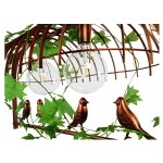 GloboStar® NEST 01645 Vintage Industrial Κρεμαστό Φωτιστικό Οροφής Δίφωτο 2 x E27 Καφέ Σκουριά Μεταλλικό Πλέγμα Μ73.6 x Π37.5 x Y38.5cm