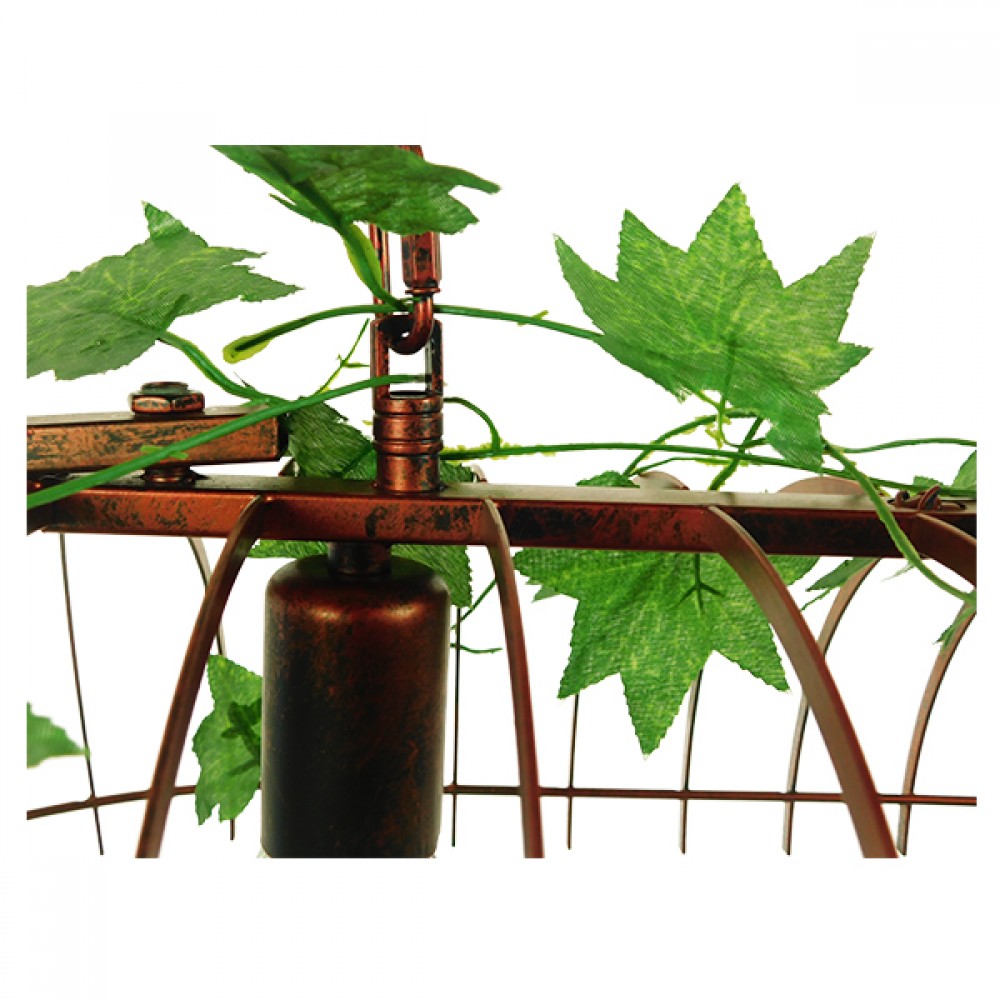 GloboStar® NEST 01645 Vintage Industrial Κρεμαστό Φωτιστικό Οροφής Δίφωτο 2 x E27 Καφέ Σκουριά Μεταλλικό Πλέγμα Μ73.6 x Π37.5 x Y38.5cm