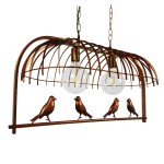 GloboStar® NEST 01645 Vintage Industrial Κρεμαστό Φωτιστικό Οροφής Δίφωτο 2 x E27 Καφέ Σκουριά Μεταλλικό Πλέγμα Μ73.6 x Π37.5 x Y38.5cm