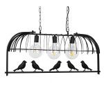 GloboStar® NEST 01646 Vintage Industrial Κρεμαστό Φωτιστικό Οροφής Τρίφωτο 3 x E27 Μαύρο Μεταλλικό Πλέγμα Μ85.5 x Π37.5 x Y38cm