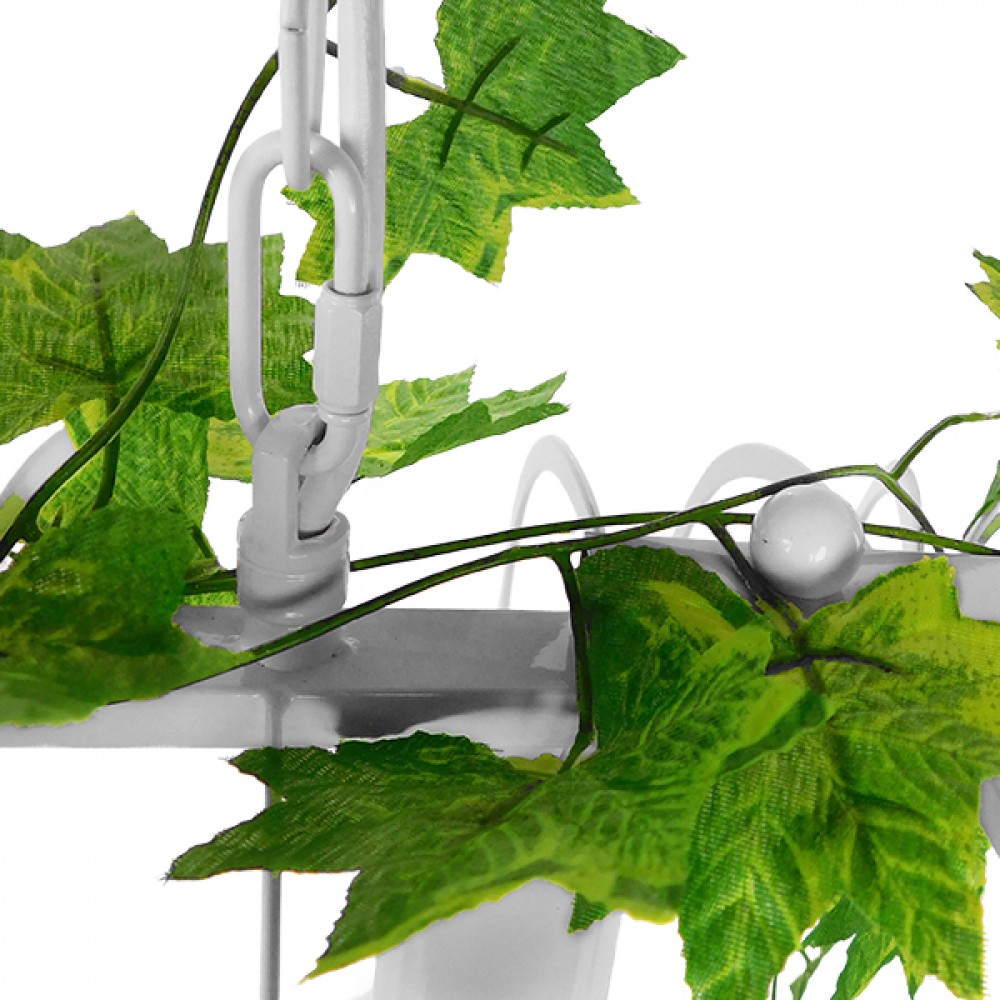 GloboStar® NEST 01647 Vintage Industrial Κρεμαστό Φωτιστικό Οροφής Τρίφωτο 3 x E27 Λευκό Μεταλλικό Πλέγμα Μ85.5 x Π37.5 x Y38cm
