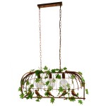 GloboStar® NEST 01648 Vintage Industrial Κρεμαστό Φωτιστικό Οροφής Τρίφωτο 3 x E27 Καφέ Σκουριά Μεταλλικό Πλέγμα Μ85.5 x Π37.5 x Y38cm