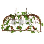 GloboStar® NEST 01648 Vintage Industrial Κρεμαστό Φωτιστικό Οροφής Τρίφωτο 3 x E27 Καφέ Σκουριά Μεταλλικό Πλέγμα Μ85.5 x Π37.5 x Y38cm