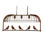 GloboStar® NEST 01648 Vintage Industrial Κρεμαστό Φωτιστικό Οροφής Τρίφωτο 3 x E27 Καφέ Σκουριά Μεταλλικό Πλέγμα Μ85.5 x Π37.5 x Y38cm