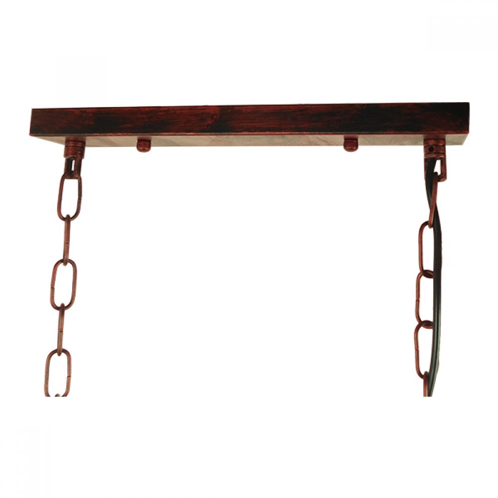 GloboStar® NEST 01648 Vintage Industrial Κρεμαστό Φωτιστικό Οροφής Τρίφωτο 3 x E27 Καφέ Σκουριά Μεταλλικό Πλέγμα Μ85.5 x Π37.5 x Y38cm