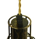 GloboStar® FORME 01659 Vintage Industrial Φωτιστικό Τοίχου Απλίκα Μονόφωτο Μπρούτζινο Ξύλινο Μεταλλικό Πλέγμα Φ15 x Y70cm