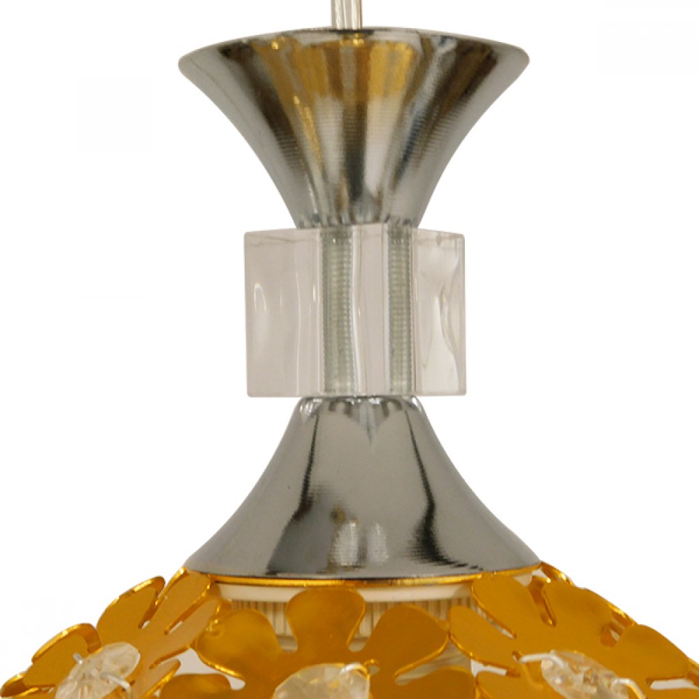 GloboStar® MARGARITA 01671 Μοντέρνο Κρεμαστό Φωτιστικό Οροφής Τρίφωτο 3 x E27 Χρυσό Μεταλλικό με Κρύσταλλα Μ64 x Π18 x Υ24cm