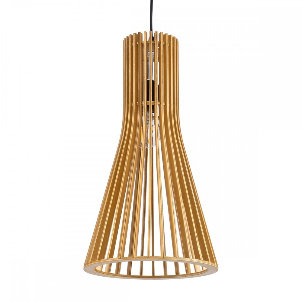 GloboStar® SCANDINAVIA 01700 Boho Κρεμαστό Φωτιστικό Πλέγμα Μονόφωτο 1 x E27 IP20 Μπεζ Ξύλο - Μ25 x Π25 x Y45cm