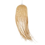 GloboStar® MANILA 01713 Μοντέρνο Κρεμαστό Φωτιστικό Οροφής Μονόφωτο 1 x E27 Μπεζ Μπαμπού Καμπάνα Φ25 x Υ60cm