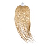 GloboStar® MANILA 01713 Μοντέρνο Κρεμαστό Φωτιστικό Οροφής Μονόφωτο 1 x E27 Μπεζ Μπαμπού Καμπάνα Φ25 x Υ60cm