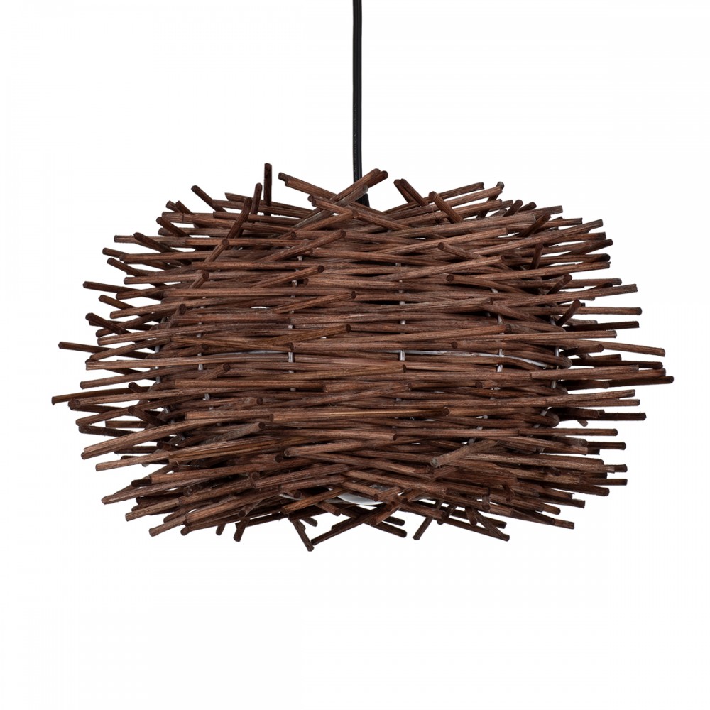 GLOBOSTAR® MINORCA 01732 Boho Κρεμαστό Φωτιστικό Οροφής με Ντουί 1 x E27 AC 220-240V IP20 - Καφέ - Μ30 x Π30 x Υ18cm