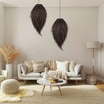 GloboStar® ARCHIPELAGO 01748 Boho Κρεμαστό Φωτιστικό Οροφής Μονόφωτο 1 x E27 AC220-240V IP20 - Φ30 x Υ63cm - Καφέ Ξύλινο Πλέγμα - 5 Χρόνια Εγγύηση