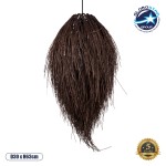 GloboStar® ARCHIPELAGO 01748 Boho Κρεμαστό Φωτιστικό Οροφής Μονόφωτο 1 x E27 AC220-240V IP20 - Φ30 x Υ63cm - Καφέ Ξύλινο Πλέγμα - 5 Χρόνια Εγγύηση