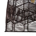 GloboStar® ALOHA 01752 Μοντέρνο Κρεμαστό Φωτιστικό Οροφής Μονόφωτο 1 x E27 Καφέ Σχοινί Καμπάνα Φ43 x Υ46cm