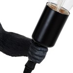 GloboStar® APES 01801 Μοντέρνο Κρεμαστό Φωτιστικό Οροφής Μονόφωτο 1 x E27 Μαύρο με Μπεζ Σχοινί Φιγούρα Μ26 x Π28 x Υ69cm
