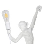 GloboStar® APES 01805 Μοντέρνο Φωτιστικό Τοίχου Απλίκα Μονόφωτο 1 x E27 Λευκό Φιγούρα L34 x W31 x H61cm