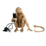 GloboStar® APES 01809 Μοντέρνο Φωτιστικό Πορτατίφ Λαμπατέρ Μονόφωτο 1 x E27 Χρυσό Φιγούρα L30 x W27 x H30cm