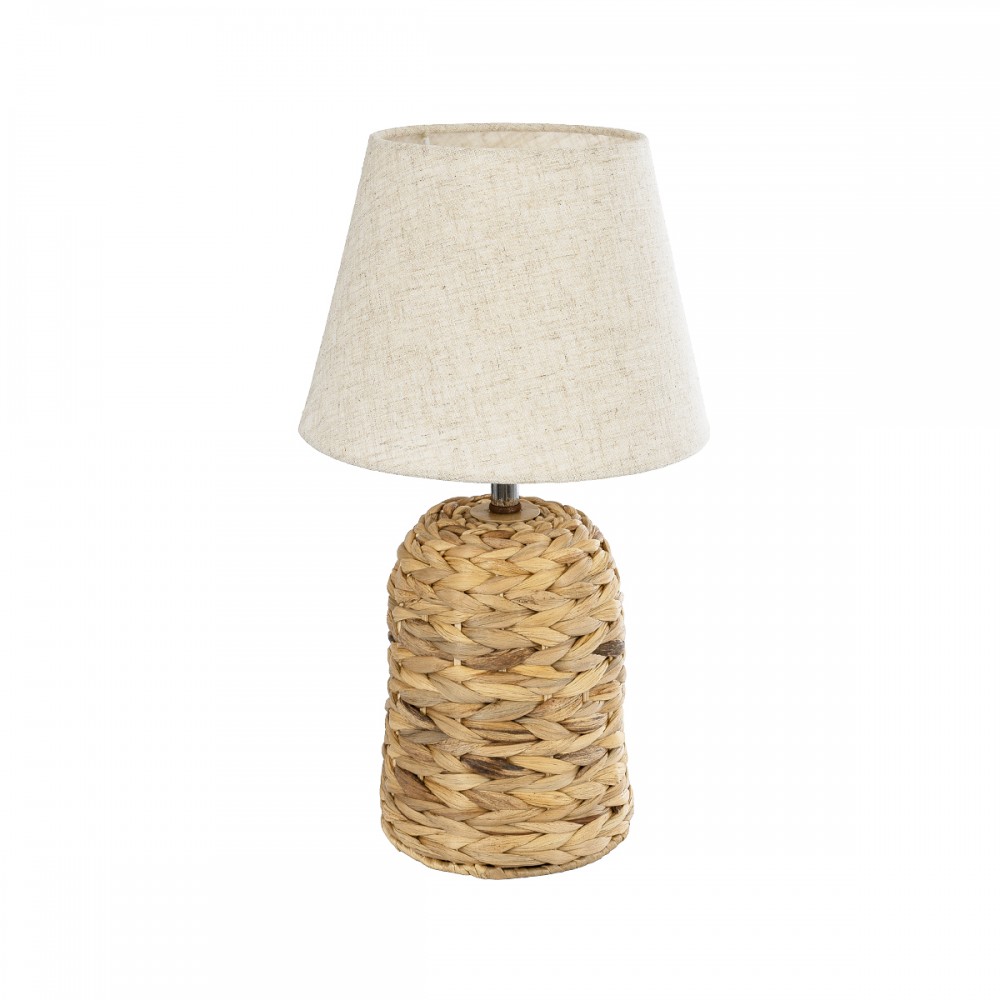GLOBOSTAR® HOLOKAI 01960 Boho Επιτραπέζιο Φωτιστικό Πορτατίφ με Ντουί 1 x E27 AC 220-240V IP20 - Μπεζ & Λευκό - Μ23 x Π23 x Υ40cm