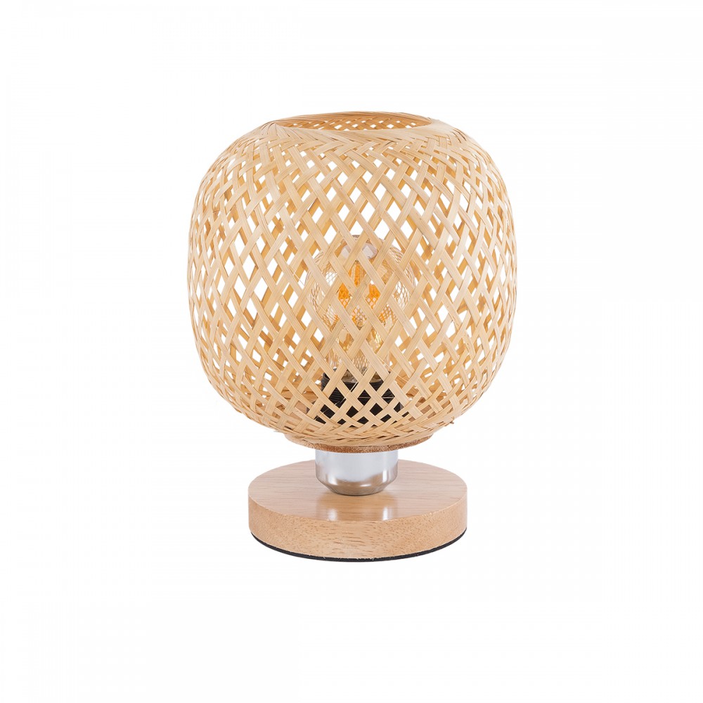 GLOBOSTAR® KERRY 01981 Boho Επιτραπέζιο Φωτιστικό Πορτατίφ με Ντουί 1 x E27 AC 220-240V IP20 - Μπεζ - Μ18 x Π18 x Υ25cm