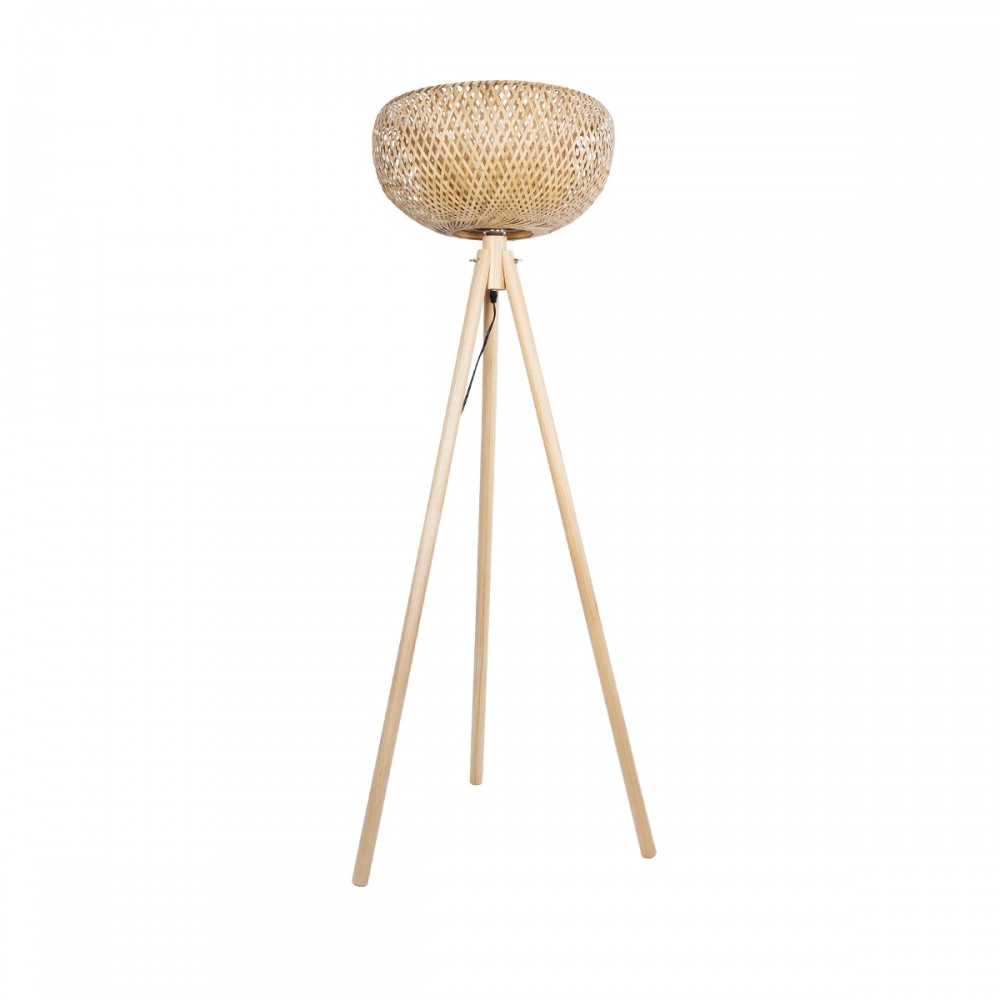 GLOBOSTAR® POPPY 01983 Boho Επιδαπέδιο Φωτιστικό με Ντουί 1 x E27 AC 220-240V IP20 - Μπεζ - Μ58 x Π58 x Υ143cm