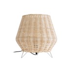 GloboStar® BOLSON 02010 Boho Επιδαπέδιο Φωτιστικό Μονόφωτο 1 x E27 AC220-240V IP20 - Φ30 x Υ30cm - Μπεζ Ξύλινο Μπαμπού Πλέγμα - 5 Χρόνια Εγγύηση